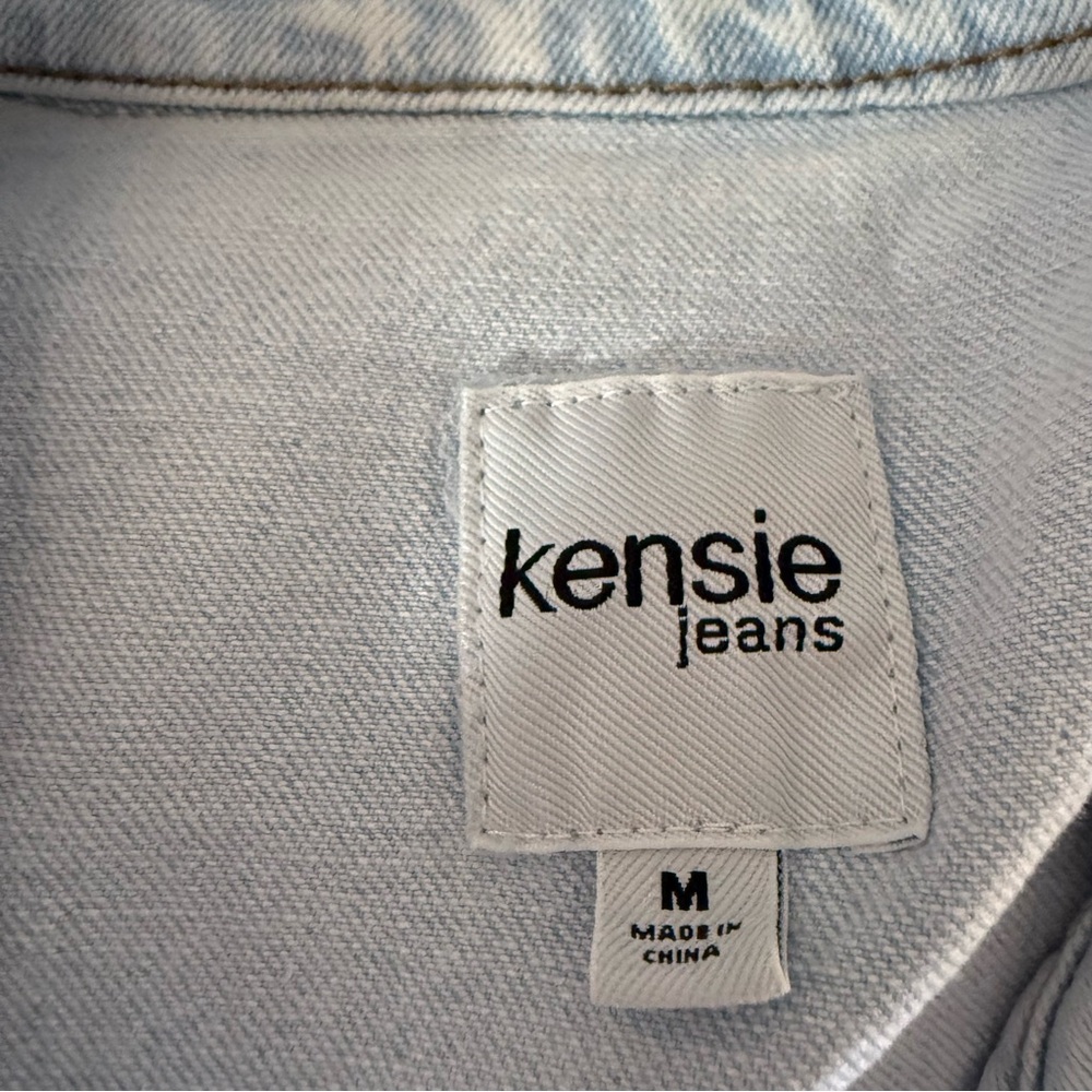 Kensie Jeans Light Wash Button Front Jean Denim Jacket Oversized Fall Layering M - Picture 5 of 7